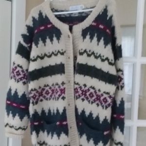 Snow fox Hand Knitted Sweater